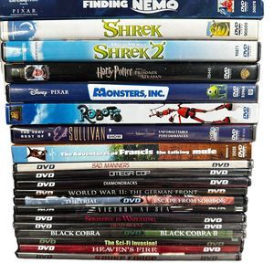 Lot of 20 DVD Assorted Classic Kids Cartoons Family History Horror Movies